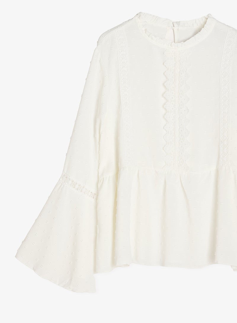 Ginger Plus Mock Neck Boho Embroidered Top - Image 3